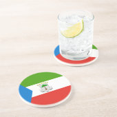 Vlag van Equatoriaal-Guinea Zandsteen Onderzetter (Zijkant)