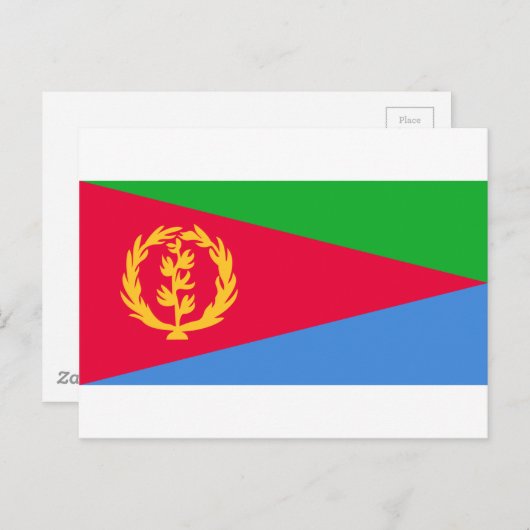 vlag van Eritrea - ን - ኤርት - ,nog steedsየ ,nog een Briefkaart (Voorkant / Achterkant)