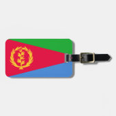 Vlag van Eritrea Bagagelabel met lederen riem (Voorkant horizontaal)