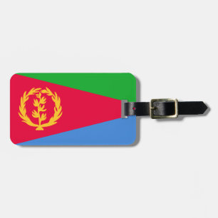 Vlag van Eritrea Bagagelabel met lederen riem