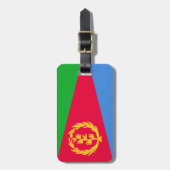 Vlag van Eritrea Bagagelabel met lederen riem (Voorkant verticaal)
