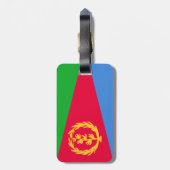 Vlag van Eritrea Bagagelabel met lederen riem (Achterkant verticaal)