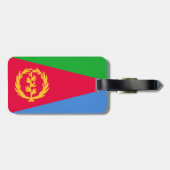 Vlag van Eritrea Bagagelabel met lederen riem (Achterkant horizontaal)