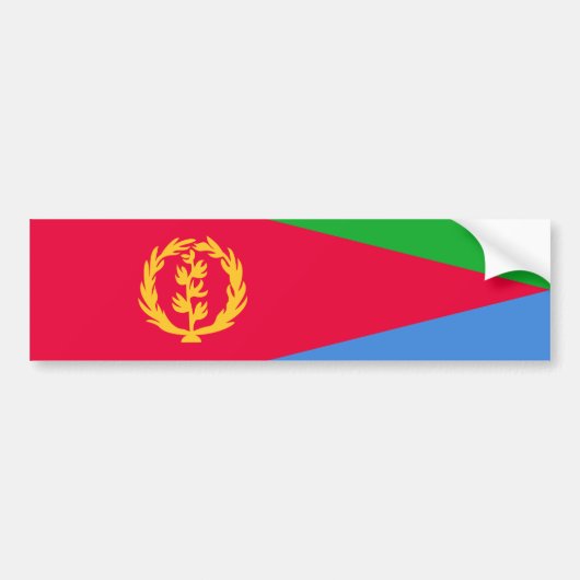 Vlag van Eritrea Bumpersticker (Voorkant)