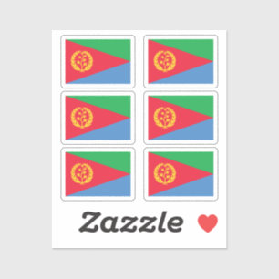 Vlag van Eritrea Collectie verpakking van 6 Sticker