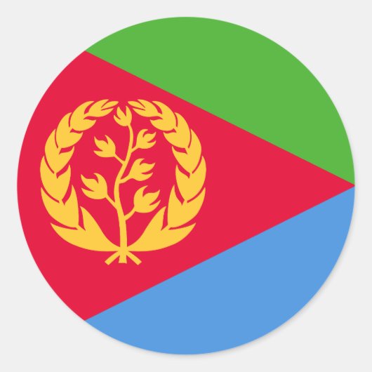 Vlag van Eritrea Ronde Sticker (Voorkant)