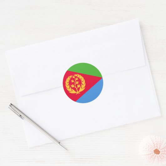 Vlag van Eritrea Ronde Sticker (Envelop)