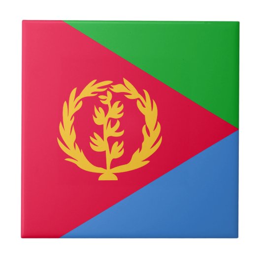 Vlag van Eritrea Tegeltje (Voorkant)