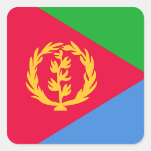 Vlag van Eritrea Vierkante Sticker