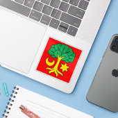 Vlag van Erlach, Zwitserland Sticker (Laptop met iPhone)