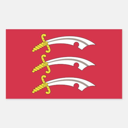 Vlag van Essex Rechthoekige Sticker (Voorkant)