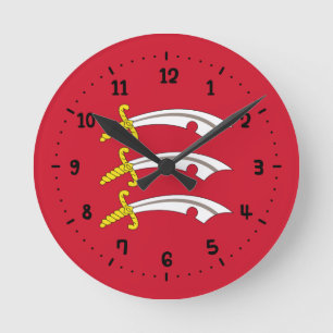 Vlag van Essex Square Wall Clock Ronde Klok