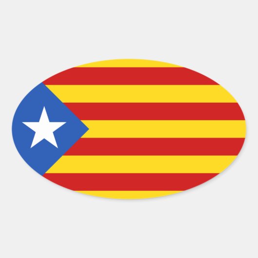 Vlag van Estelada Catalonië Ovale Sticker (Voorkant)