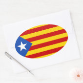Vlag van Estelada Catalonië Ovale Sticker (Envelop)