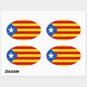 Vlag van Estelada Catalonië Ovale Sticker (Vel)