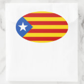 Vlag van Estelada Catalonië Ovale Sticker (Tas)