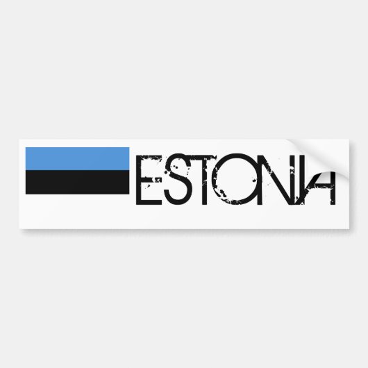 Vlag van Estland Bumpersticker (Voorkant)