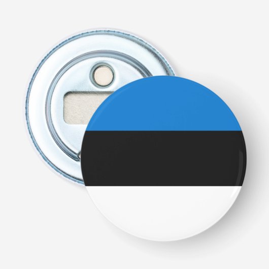 Vlag van Estland Button Flesopener (Voorkant)