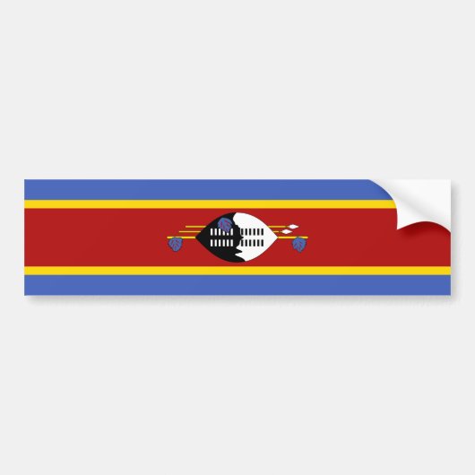 Vlag van Eswatini Bumpersticker (Voorkant)