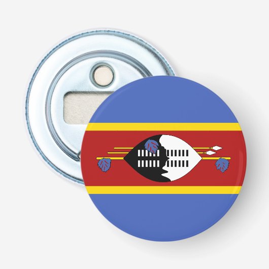 Vlag van Eswatini Button Flesopener (Voorkant)