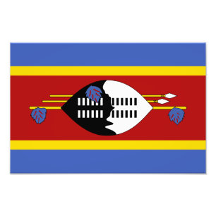 Vlag van Eswatini Foto Afdruk