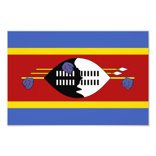 Vlag van Eswatini Foto Afdruk (Voorkant)
