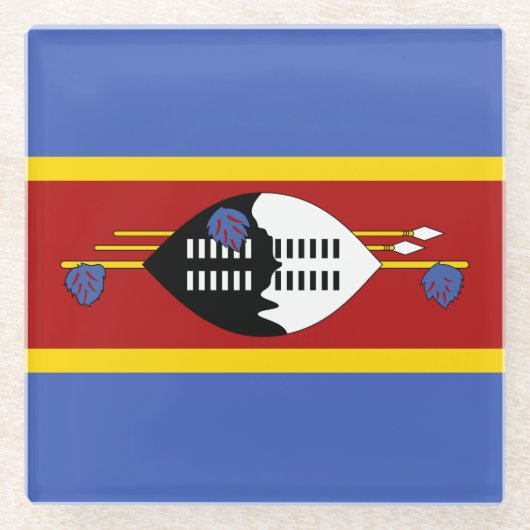 Vlag van Eswatini Glazen Onderzetter (Voorkant)