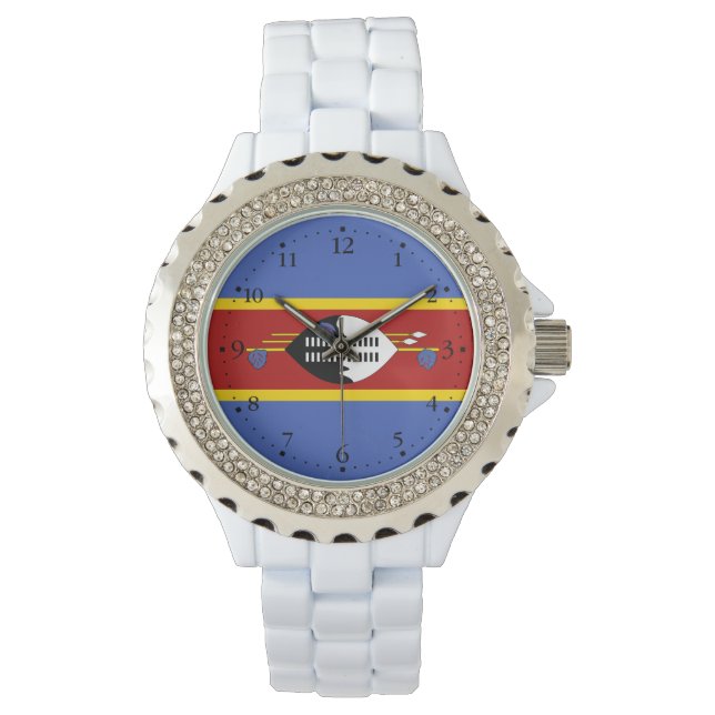 Vlag van Eswatini Horloge (Voorkant)