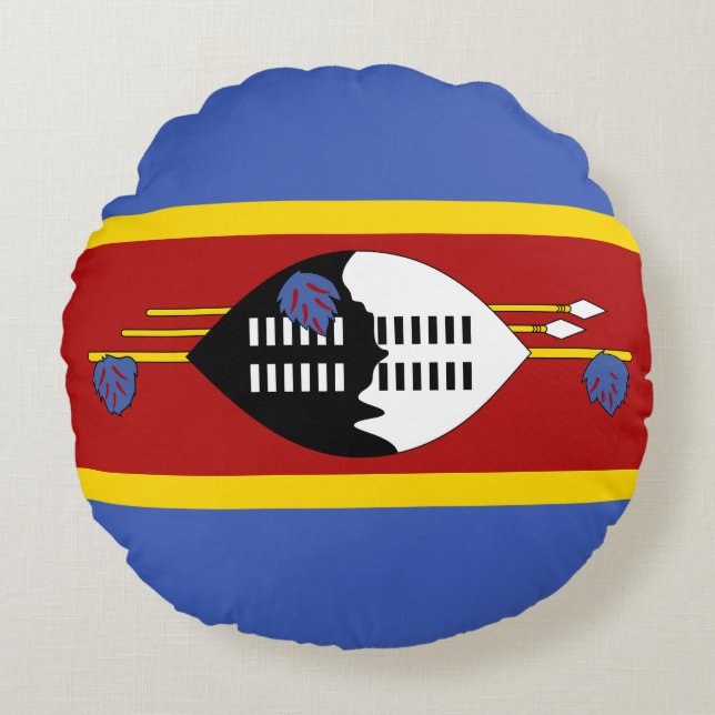 Vlag van Eswatini Rond Kussen (Voorkant)