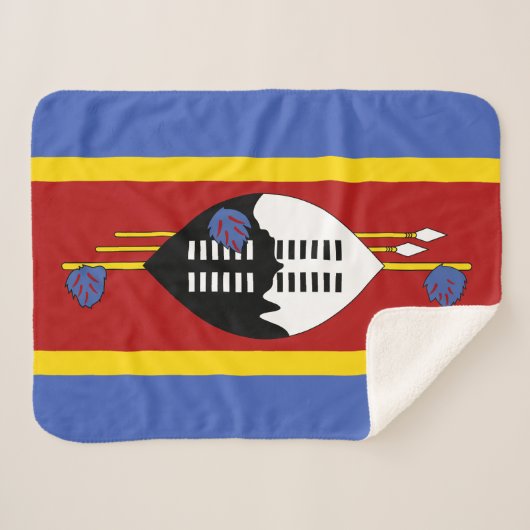 Vlag van Eswatini Sherpa Deken (Voorkant (horizontaal))