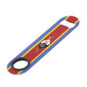 Vlag van Eswatini Speed Flessenopener (Voorkant Gekanteld)