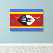 Vlag van Eswatini (Swaziland) Canvas Afdruk (Insitu (Houten vloer))