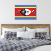 Vlag van Eswatini (Swaziland) Canvas Afdruk (Insitu (Slaapkamer))