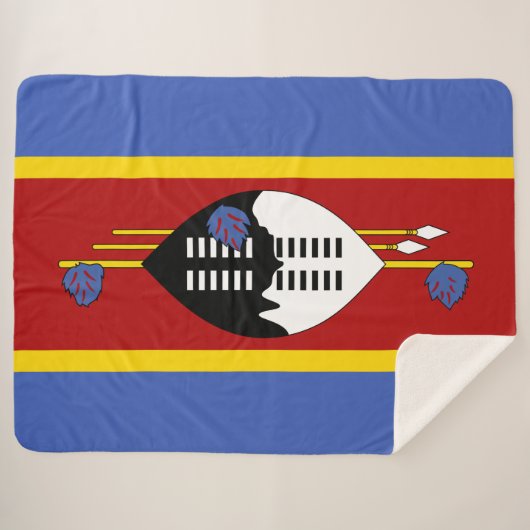 Vlag van Eswatini (Swaziland) Sherpa Deken (Voorkant (horizontaal))
