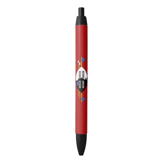Vlag van Eswatini Zwarte Inkt Pen (Voorkant Verticaal)