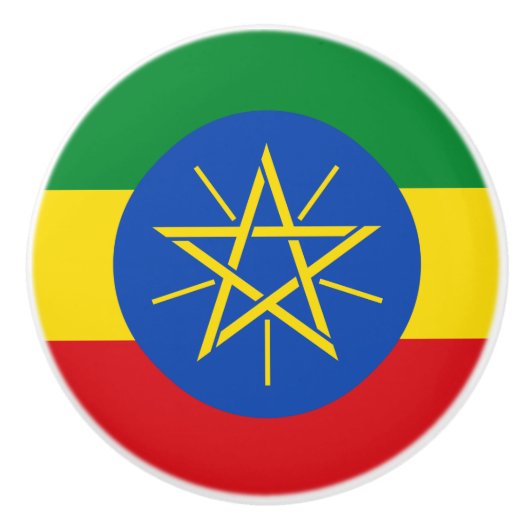 Vlag van Ethiopia Ceramic Knob Keramische Knop (Voorkant)