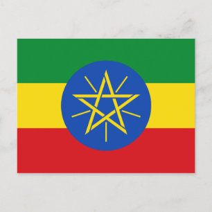 vlag van Ethiopië Briefkaart
