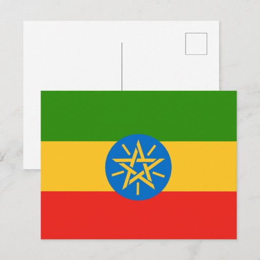 vlag van Ethiopië Briefkaart (Voorkant / Achterkant)