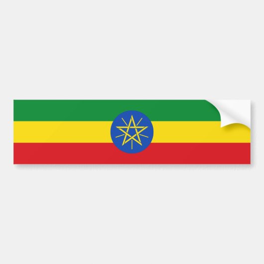 Vlag van Ethiopië Bumpersticker (Voorkant)