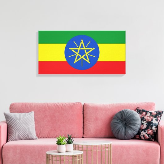 vlag van Ethiopië Canvas Afdruk (Insitu (Woonkamer))