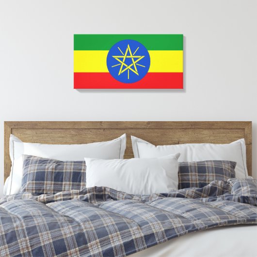 vlag van Ethiopië Canvas Afdruk (Insitu (Slaapkamer))