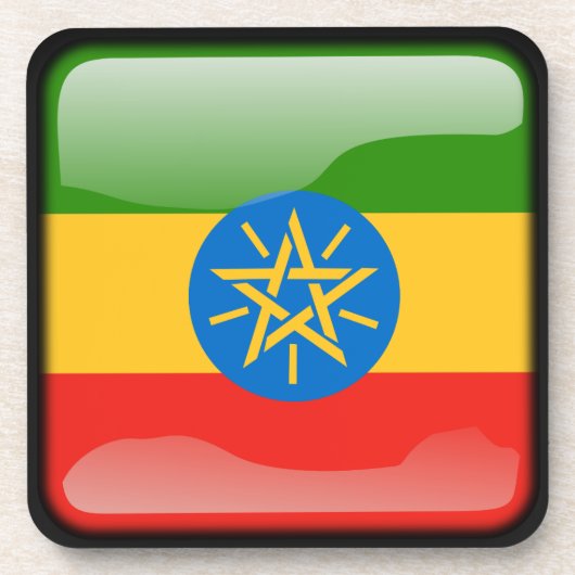 vlag van Ethiopië Drankjes Onderzetter (Voorkant)