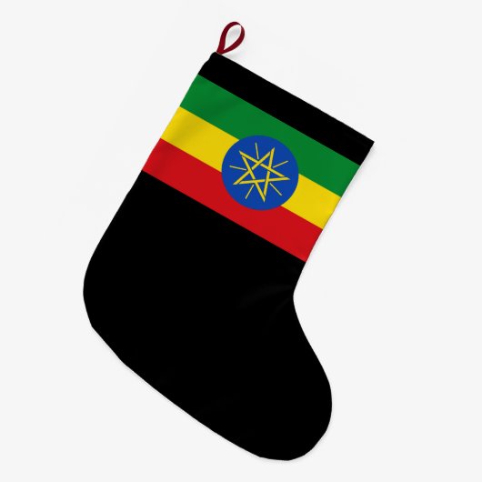 vlag van Ethiopië Grote Kerstsok (Voorkant (Hangend))