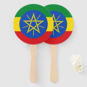 Vlag van Ethiopië Handwaaier (Voorkant en achterkant)