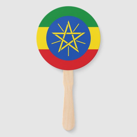 Vlag van Ethiopië Handwaaier (Voorkant)
