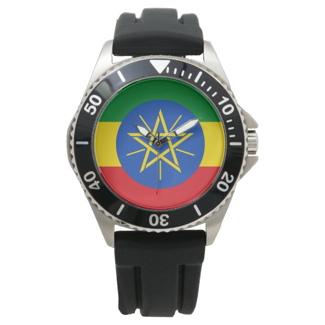 vlag van Ethiopië Horloge (Voorkant)