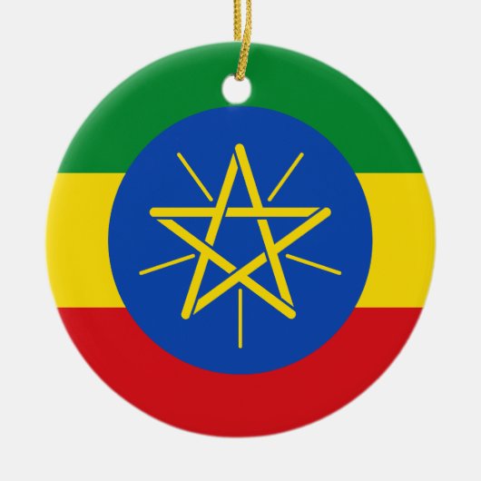 vlag van Ethiopië Keramisch Ornament (Voorkant)
