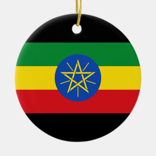 vlag van Ethiopië Keramisch Ornament (Voorkant)