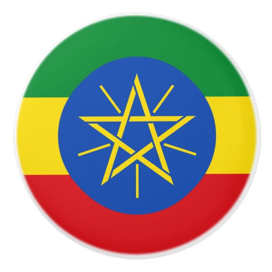 Vlag van Ethiopië Keramische Knop (Voorkant)