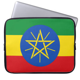 vlag van Ethiopië Laptop Sleeve